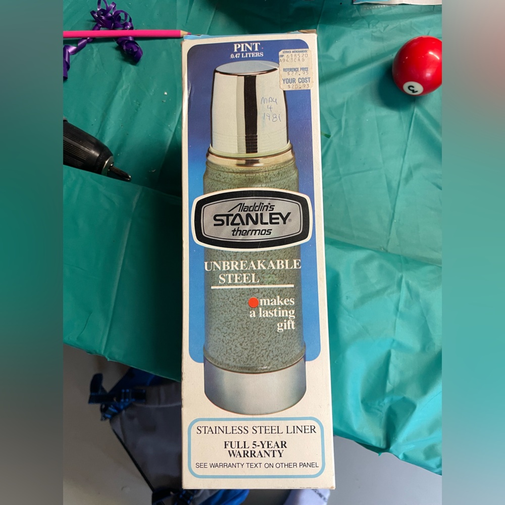 Vintage Stanley Thermos circa early 80s, new in box
